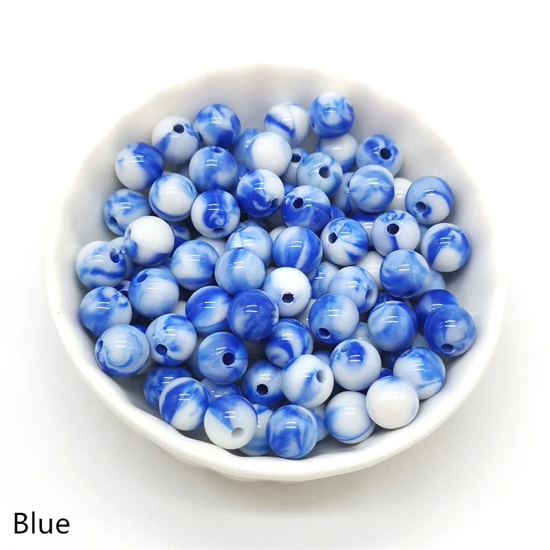 Blue 50 шт 8 мм круглые бусины для изготовления ювелирных изделий Акриловые бусины разноцветные свободные бусины ювелирные изделия DIY Аксессуары# A16-26 - Цвет: Blue