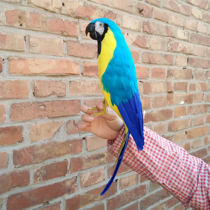 Искусственная пена и синие перья большая птица 43 см жесткая фотография украшение