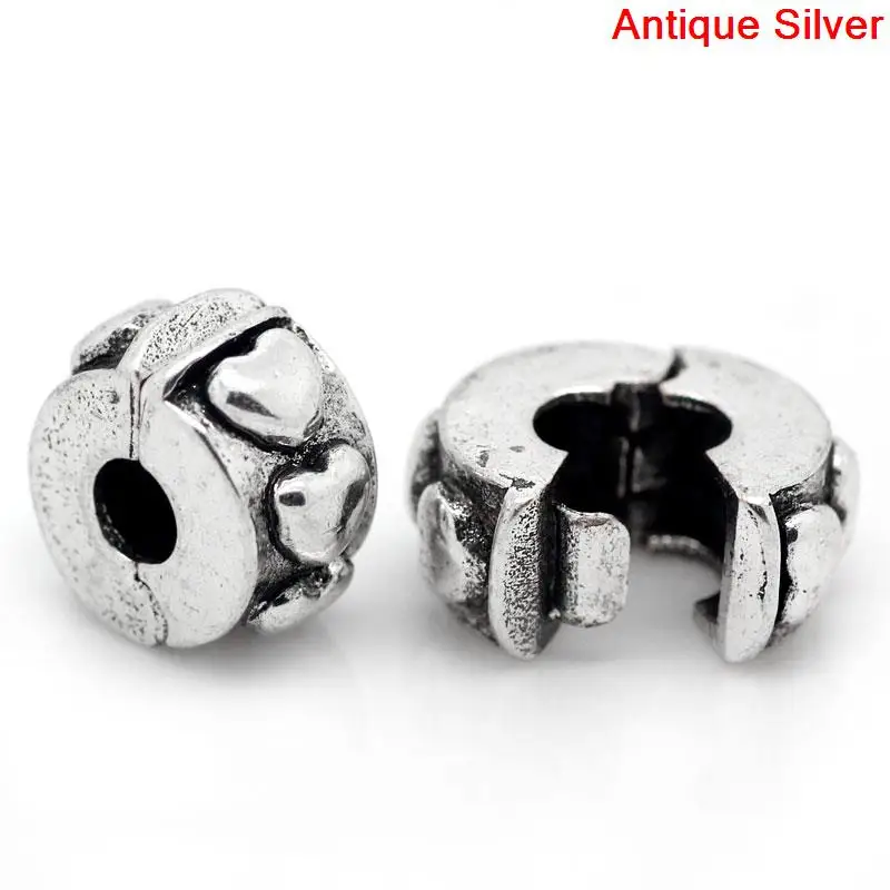 Doreenbeads Европейский амулет Фиксатор Зажим & замок под залог бусины античное