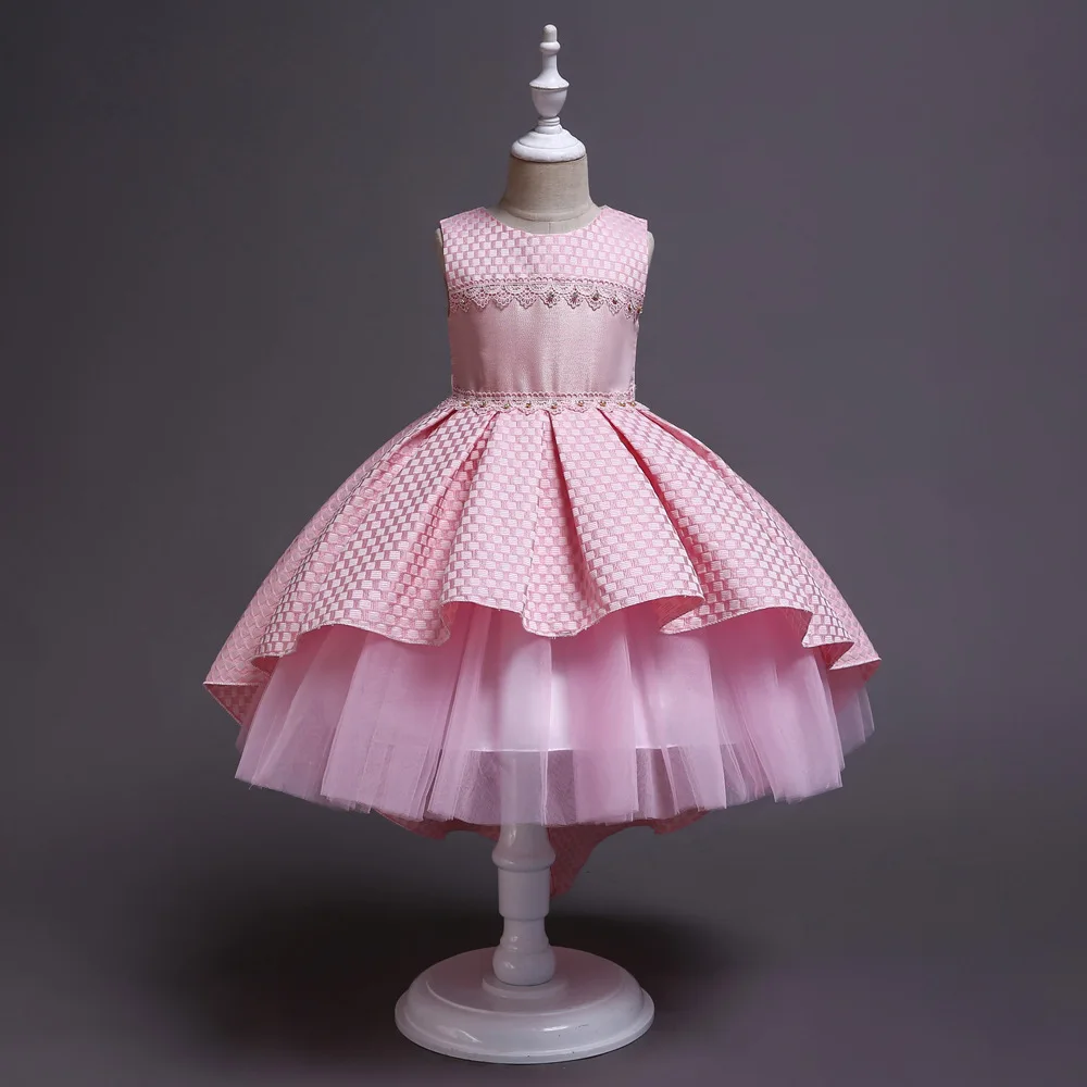 2019 клетчатое жаккардовое платье для девочек/красивое вечернее принцессы |