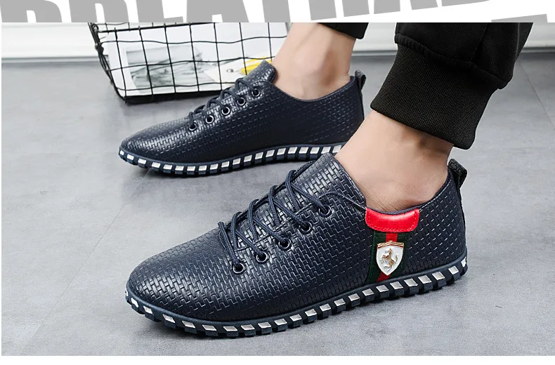 Sycatree Male Leather Casual Shoes for Men Canvas Shoes Outdoor Sneakers Air Mesh Flats Breathable Brand Shoes Plus Size 46