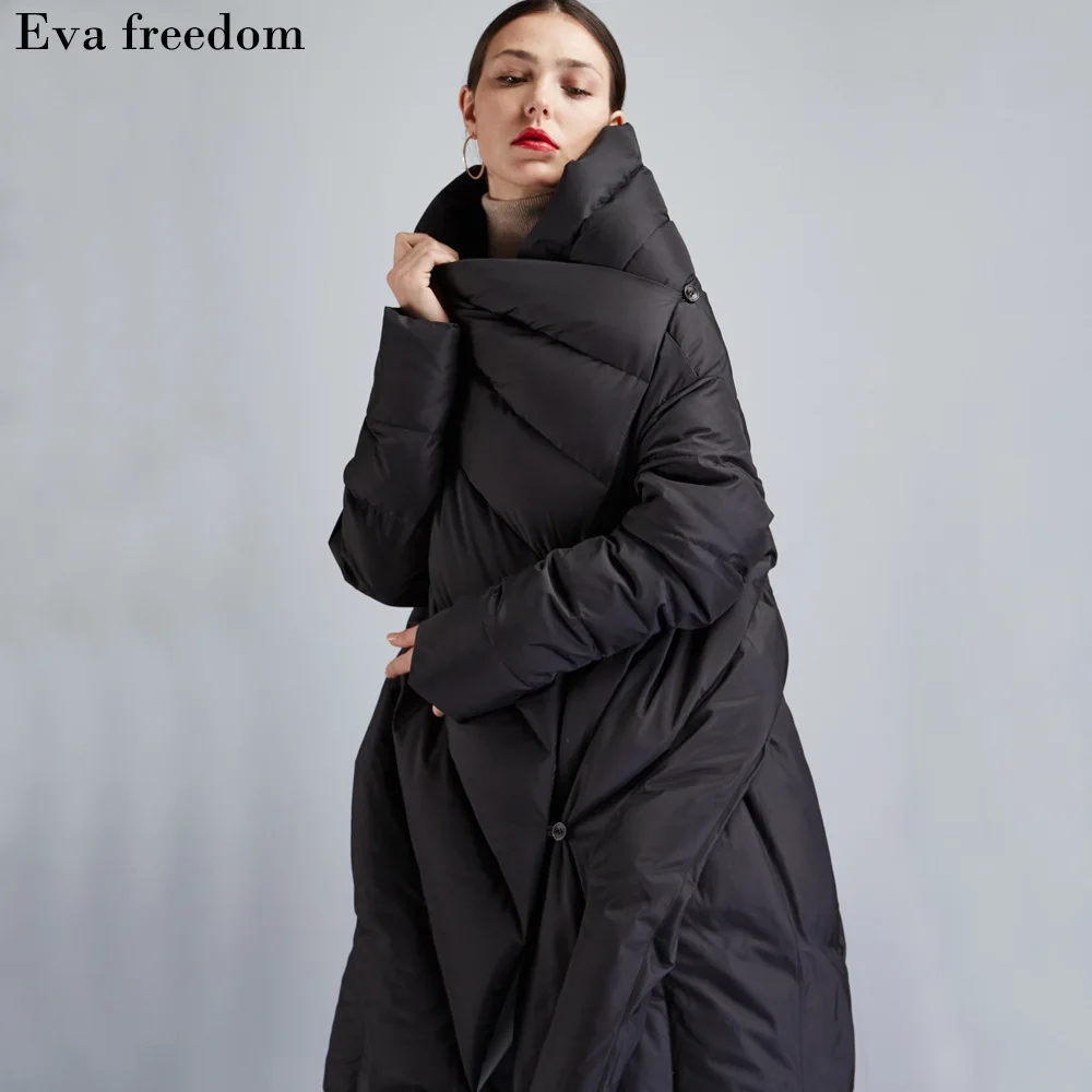 PLUS SIZE 2018 winter Jacket women down jackets new irregular thicken coat cloak women's downs jacket female medium-length | Женская
