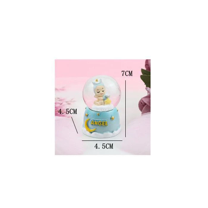 7CM Blue Креативная музыкальная шкатулка из смолы, украшения, карусель, музыкальная шкатулка в виде хрустального шара, мечта маленького ангела, детская спальная Подарочная музыкальная шкатулка CF30 - Цвет: 7CM Blue