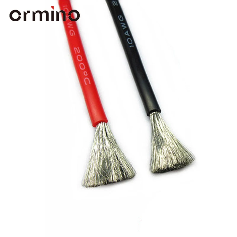 ORC 1 метр силиконовый провод черный красный 10AWG 12AWG 14AWG 16AWG термостойкий мягкий