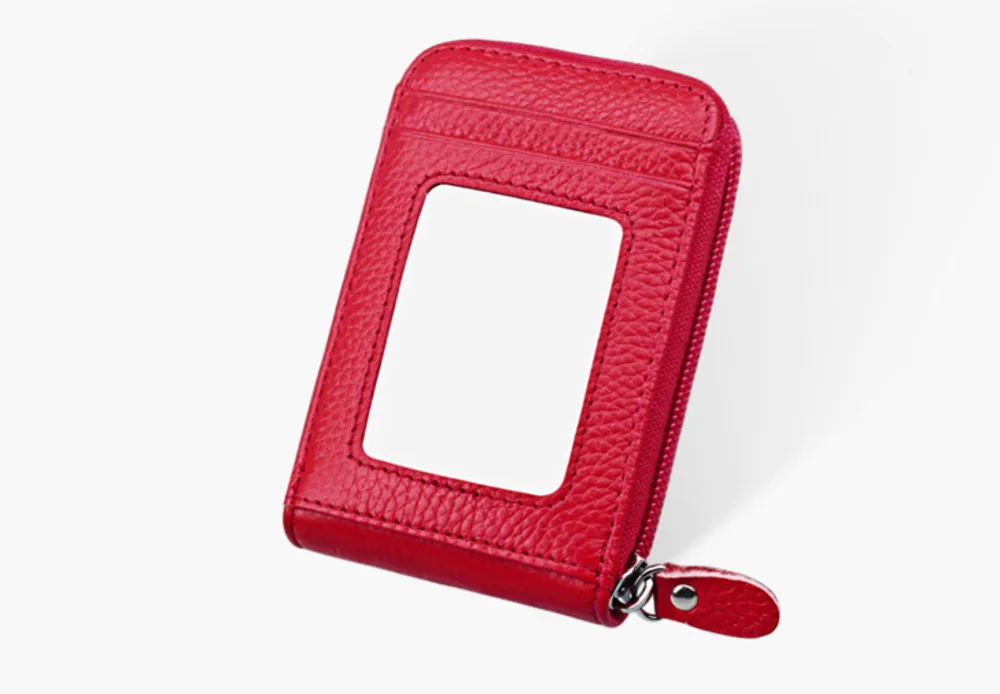 Модный кошелек из натуральной кожи для женщин Женский RFID крепление фиксатора кошельки дорожный с молнией Женский кошелек женский держатель карты