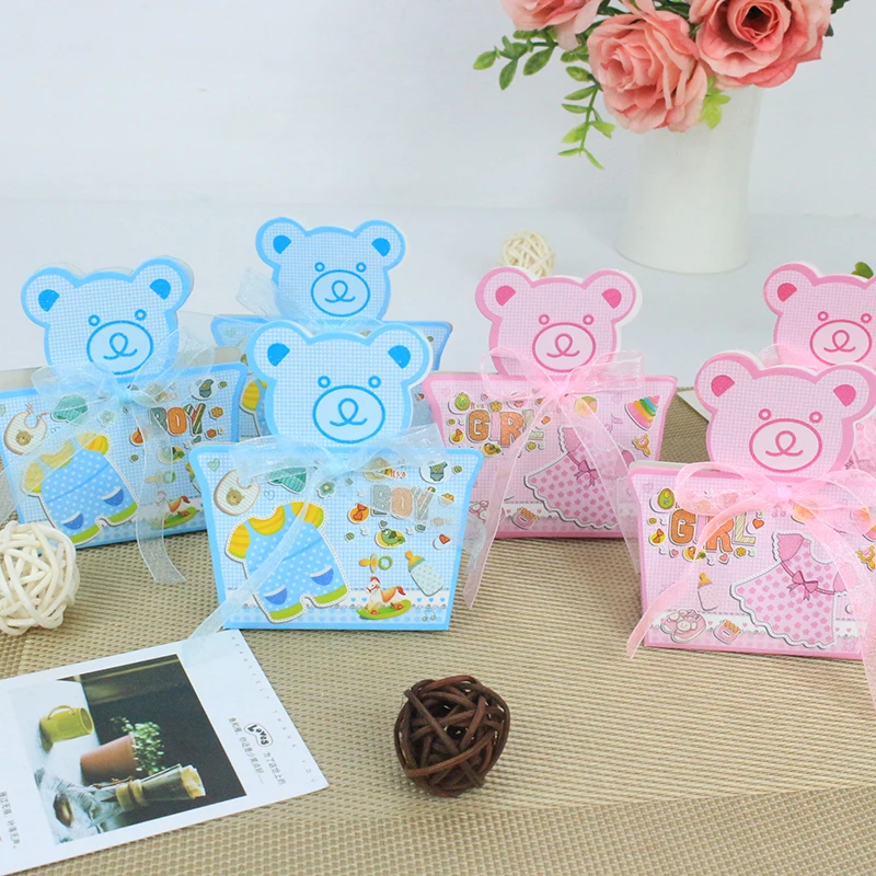 AVEBIEN милый медведь Baby Shower коробка конфет мальчик и девочка украшения для дня