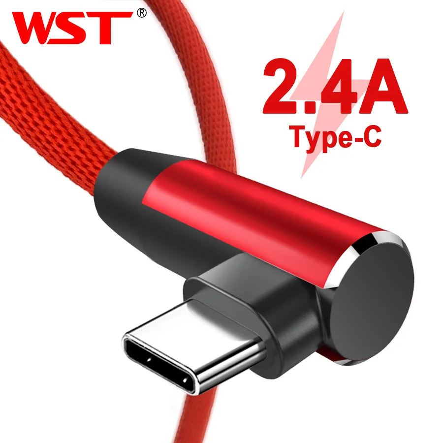 Кабель WST USB Type C 2.4A кабель для Huawei Samsung Xiaomi Mi5 Mate 20 зарядки телефона кабели типа c