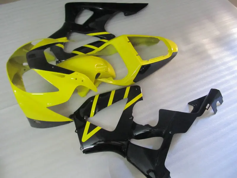 Комплект обтекателей для HONDA CBR900RR 929 00 01 CBR 900RR 2000 2001 ABS желто-черные Обтекатели +