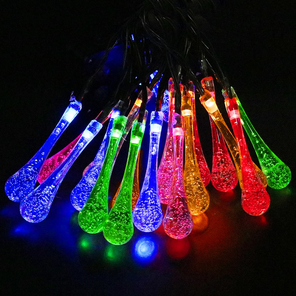 4 8 м 20LED солнечный светильник капли воды светящиеся гирлянды s Водонепроницаемый