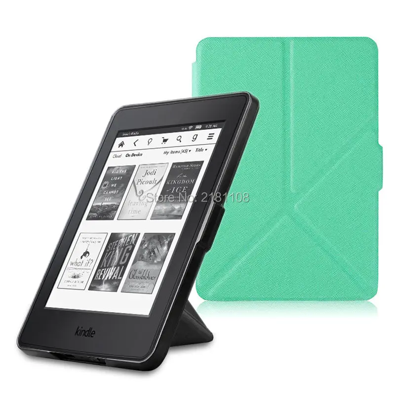 Текстурированный кожаный чехол подставка оригами для Kindle Paperwhite(2012 2016)|cover for kindle