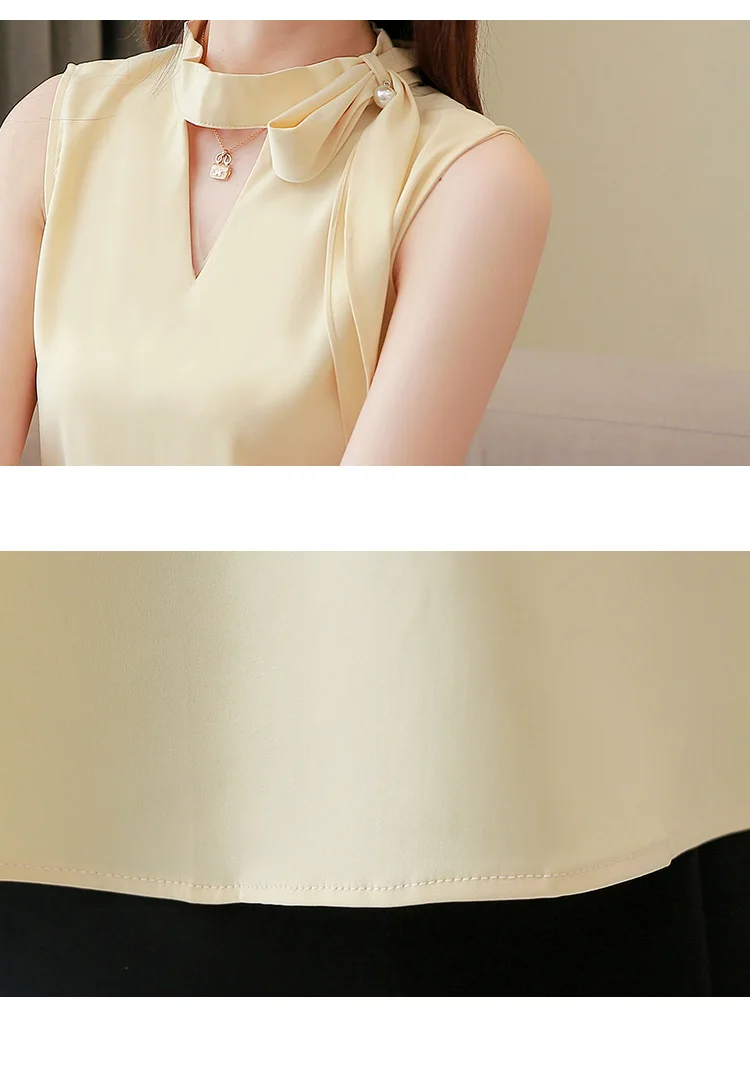 модные женские блузки 2019 Женская одежда без рукавов шифоновая блузка рубашка