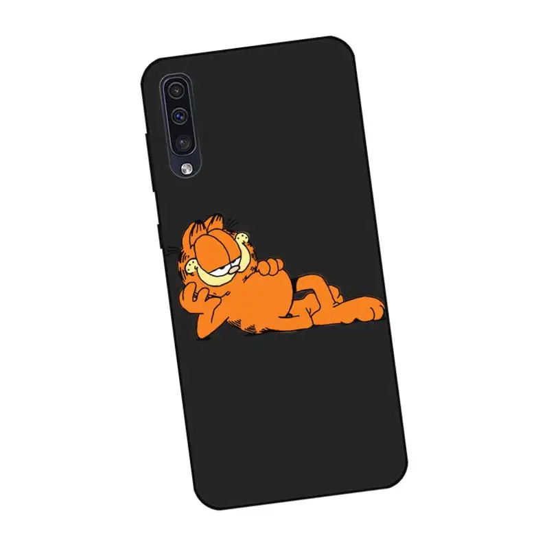 N326 рисунком героя мультфильма &quotГарфилд&quot Черный силиконовый чехол для samsung Galaxy