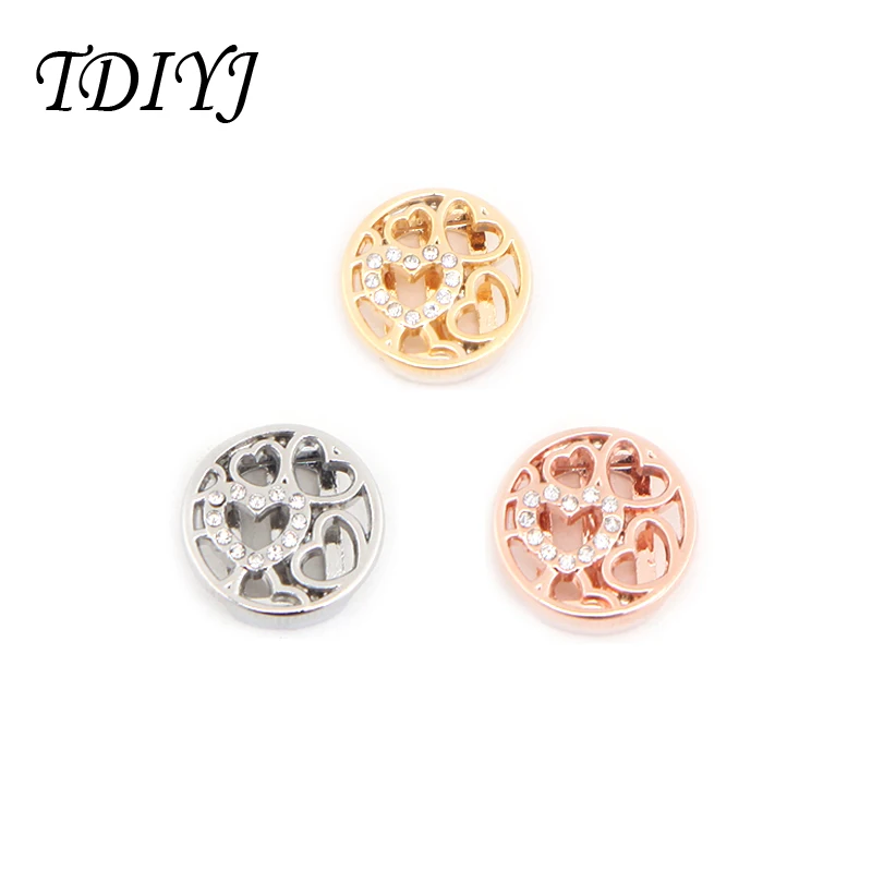 

TDIYJ 6pcs/lot Round Slide Charms for 10mm Leather/Mesh Keeper Bracelets Bangles as Women Collection