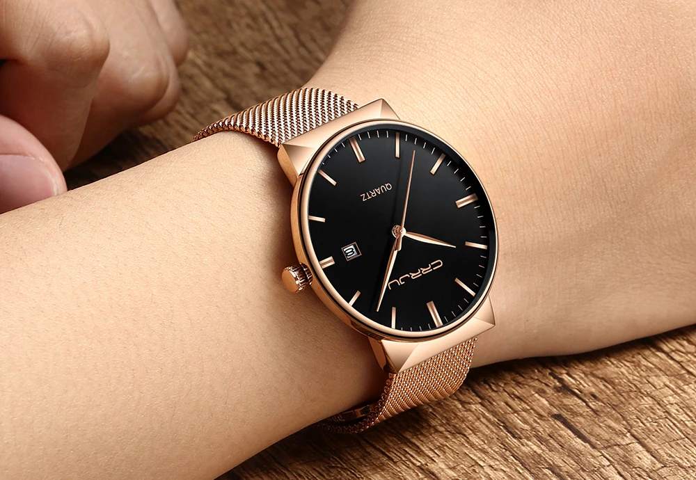 Часы мужские кварцевые ультратонкие дизайнерские водонепроницаемые наручные с