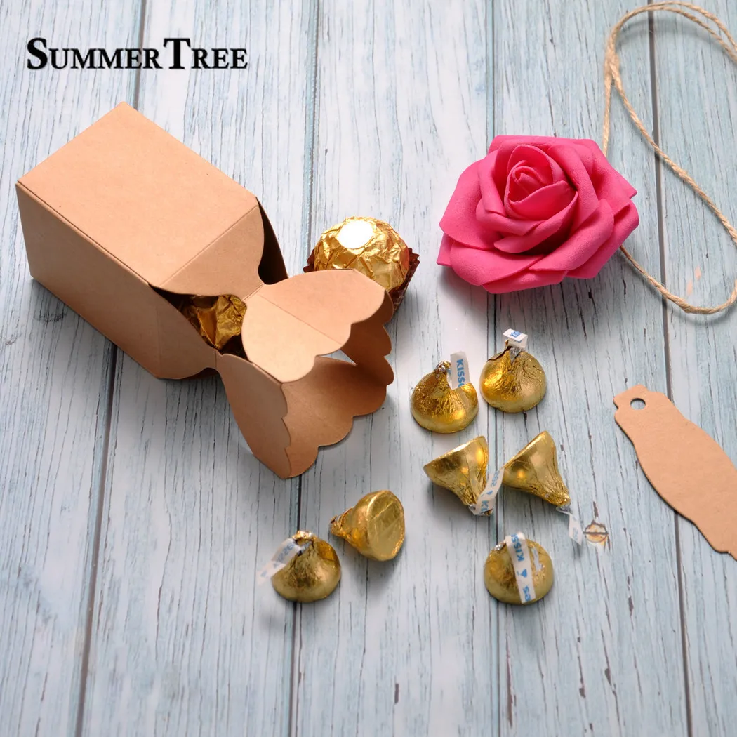 10 шт. ваза из крафт бумаги конфетные коробки DIY винтажная Мешковина Подарочная