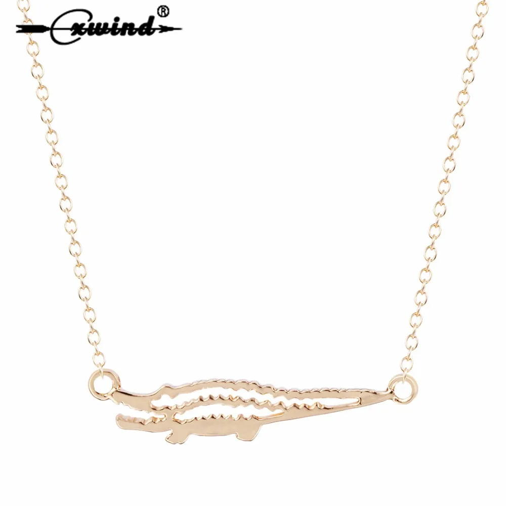 

Cxwind Charm Crocodile Necklaces Pendants for Women Choker Statement Animal Jewelry Collar Chain Necklaces Collier Femme