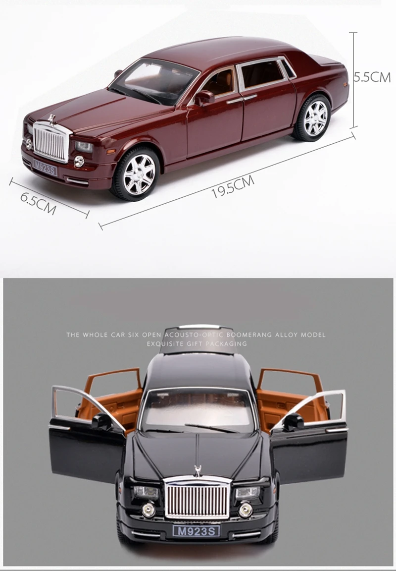 1/24 Rolls-Royce Phantom удлиненные Cohes литые под давлением литые модели автомобилей шесть дверной Светильник Модели отличная игрушка-Имитация Коллекция подарков