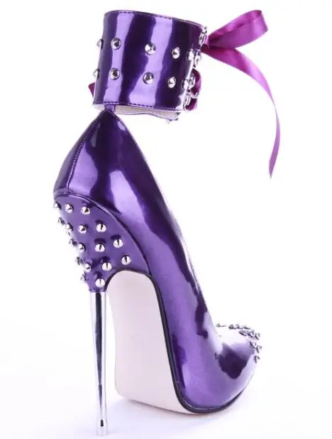 Брендовые туфли лодочки на каблуке 16 см пикантные очень высоком женские с острым