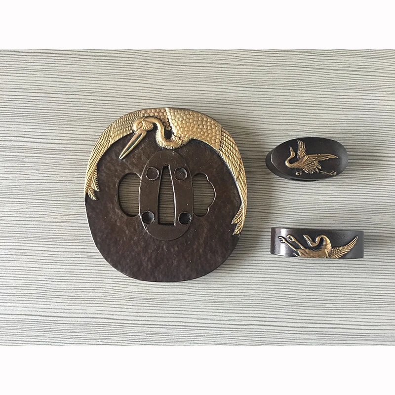Меч Tsuba наборы японский самурай катана защита фучи Кашира латунный материал