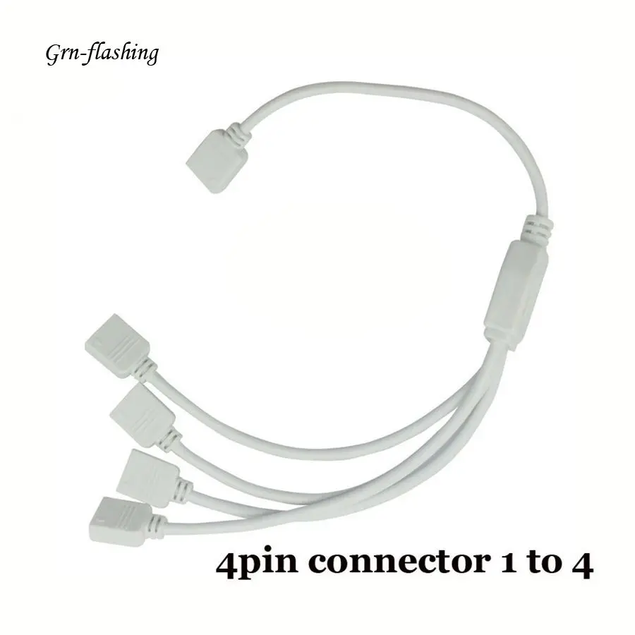 1 to 4 Отклонения в размерах на 1-2/3/4 Порты 4 Pin коробка передач с соединительный кабель с разъемом кабеля DC гнездовой разъем сплиттер разъем провода кабеля для 2835 3528 3014 5050 цветных(RGB) светодиодных лент огни - Цвет: 1 to 4