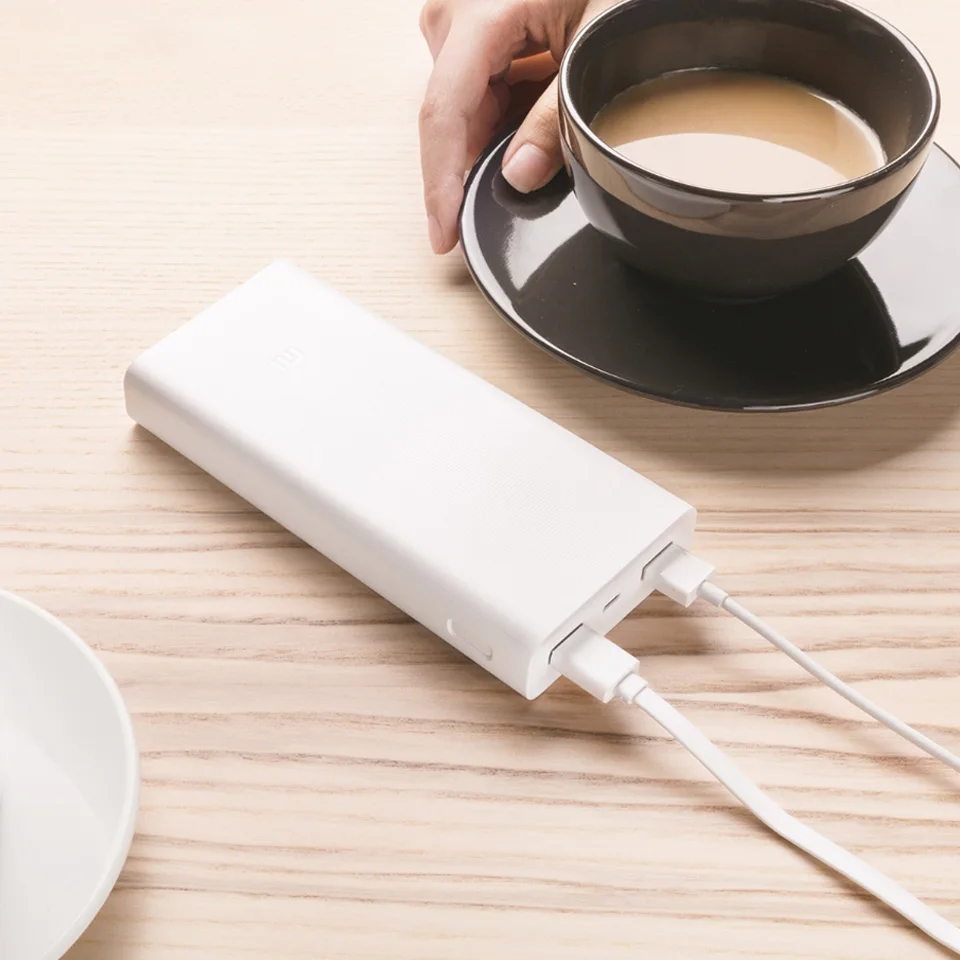Xiaomi Mi power Bank 2 way QC 3 0 20000 mAh Внешнее зарядное устройство USB 2A Dual для телефона 5 V/9 V/12 V 18