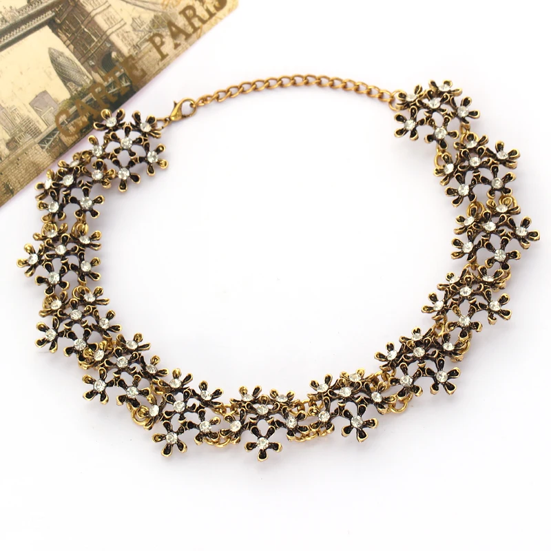 Модные ожерелья Женский нагрудник массивное ожерелье золотой серебряный цвет