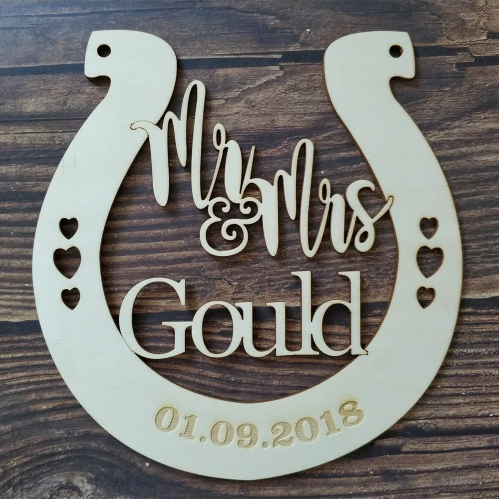 Персонализированная Подкова Lucky Mr и Mrs с именем на заказ датой свадебная бирка