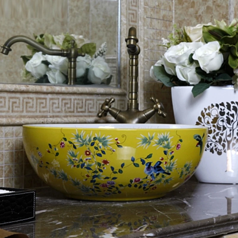 Фарфоровая Китайская классическая роспись птиц и цветов белая столешница