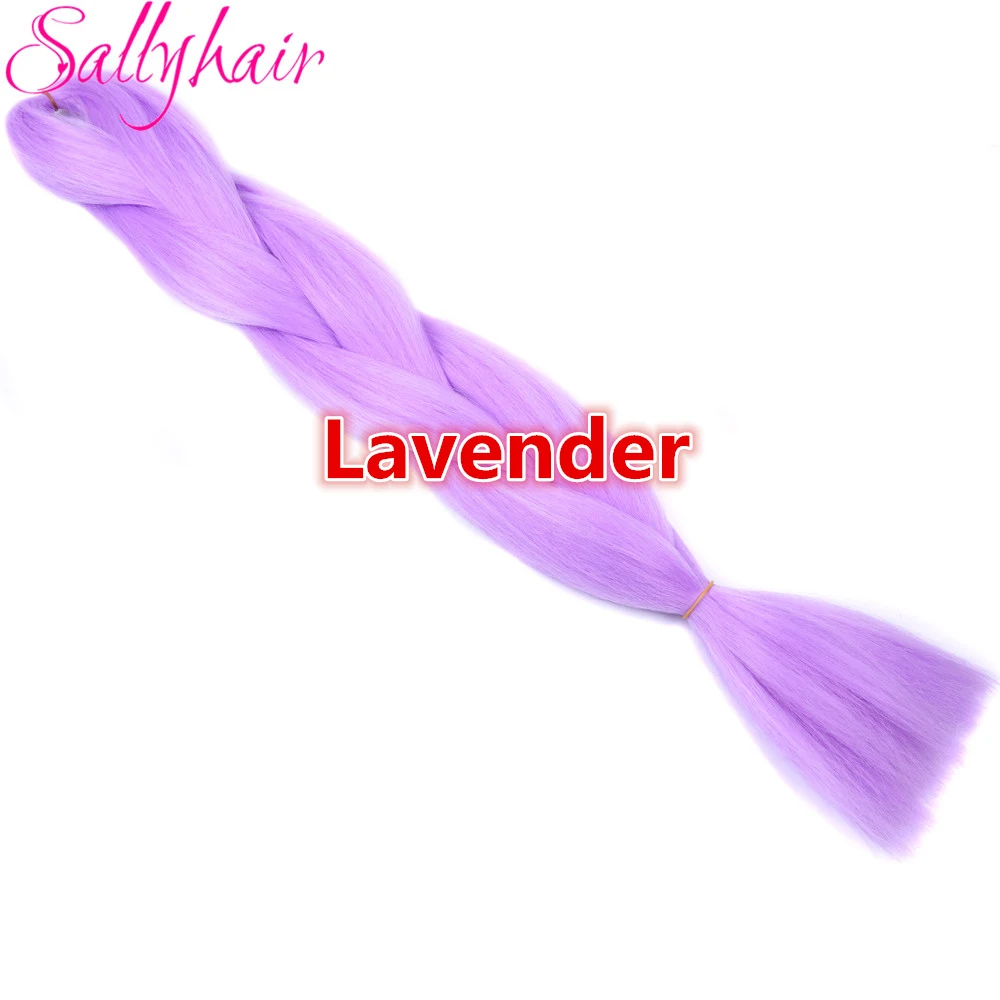 Sallyhair синий фиолетовый розовый красочные высокая температура большие синтетические косы омбре плетение волос для наращивания белый для женщин - Цвет: #99