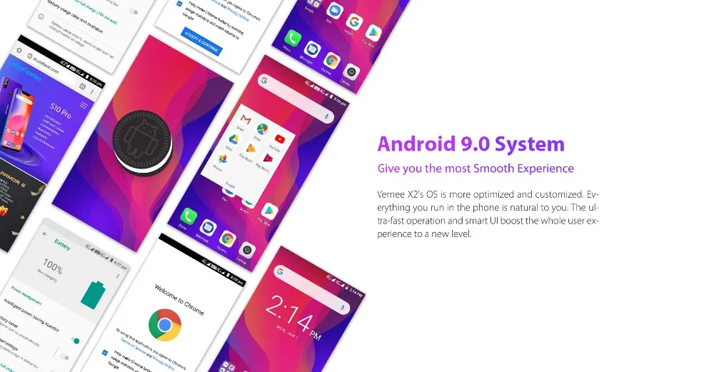 Смартфон Vernee X2, 3 ГБ ОЗУ, 32 Гб ПЗУ, две sim-карты, 6350 мА/ч, 6,0 дюйма, Face ID, 4G LTE, Android 9,0, мобильный телефон