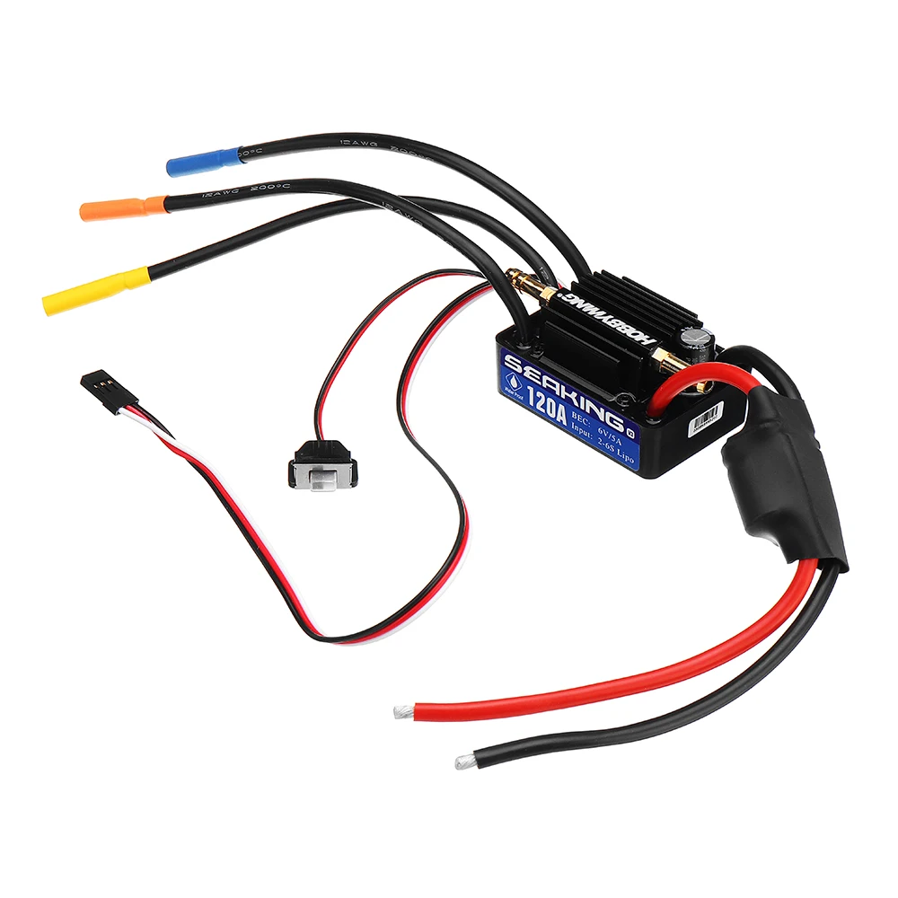 Hobbywing seaking V3 120A/180A 2-6s Lipo Батарея 6 V BEC бесщеточный Водонепроницаемый ESC Скорость контроллер 6 V/5A BEC для Запчасти для радиоуправляемых лодок