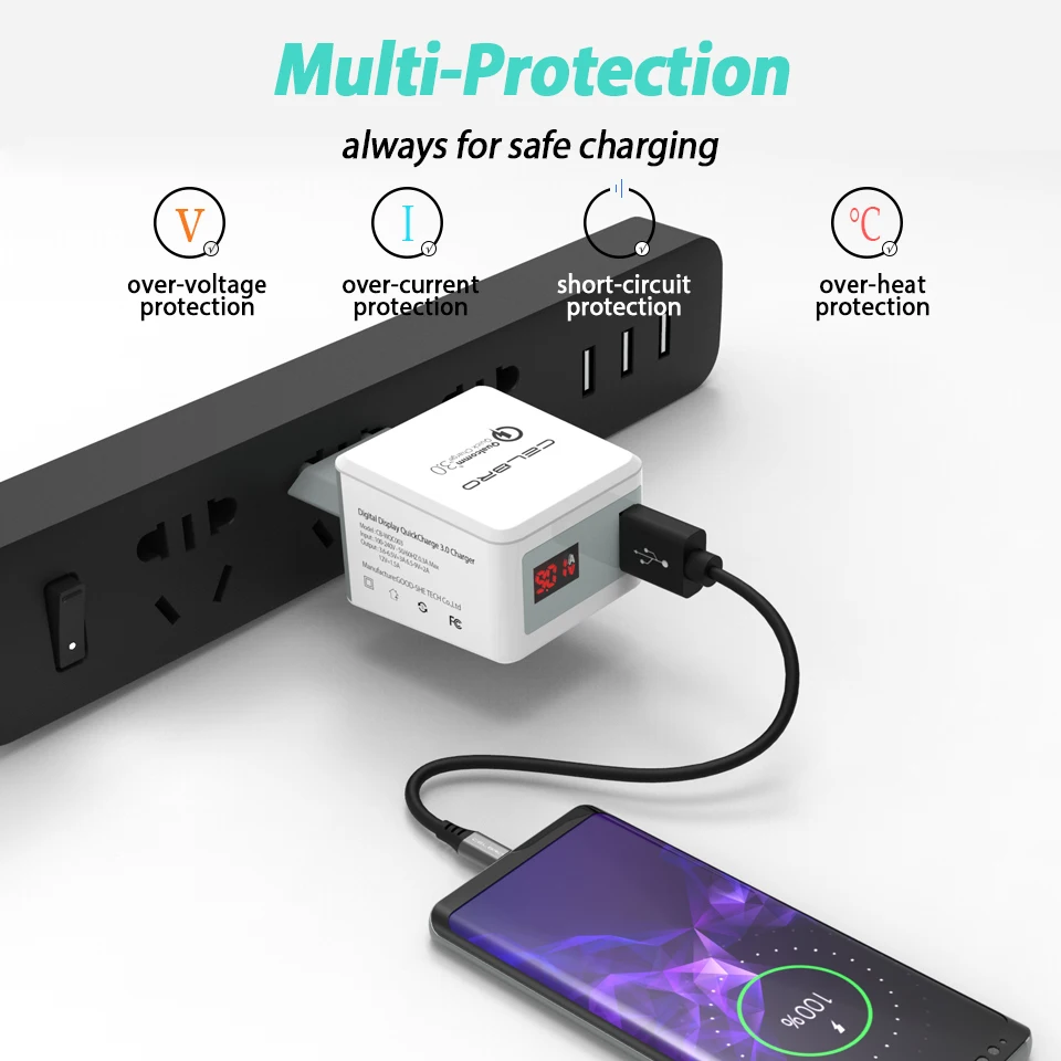 QC3.0 настенное USB быстрое зарядное устройство Quick Charge 3 0 для Xiao mi 8 SE 6 6X 5S x 2 Note Max QC Plug