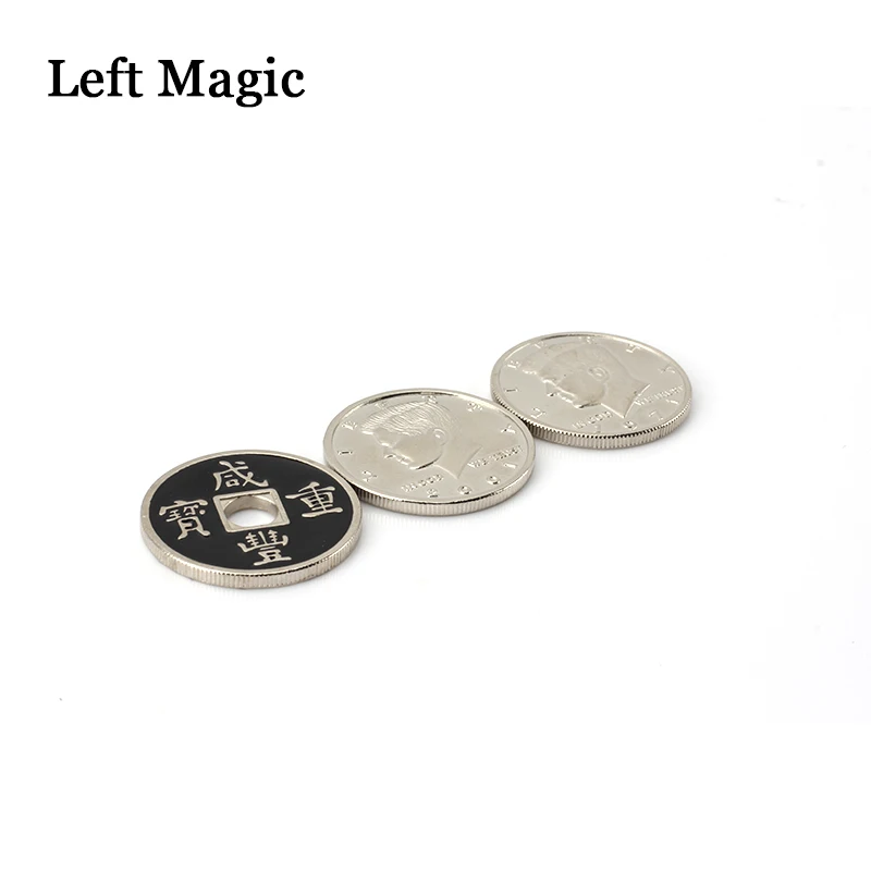 Центр китайского наполовину волшебной монета для фокусов реквизит доллар Fuuny