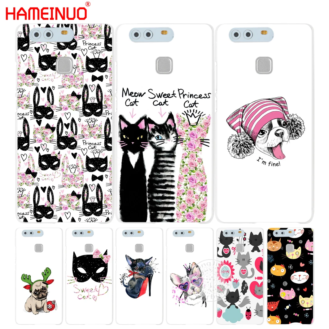 HAMEINUO милый щенок мопса Кролик Кот мяу бульдог чехол для телефона huawei Ascend P7 P8 P9 P10