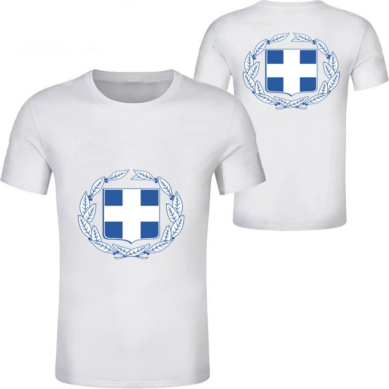 Греция Молодежная самодельная футболка с именем и номером на заказ нация флаг