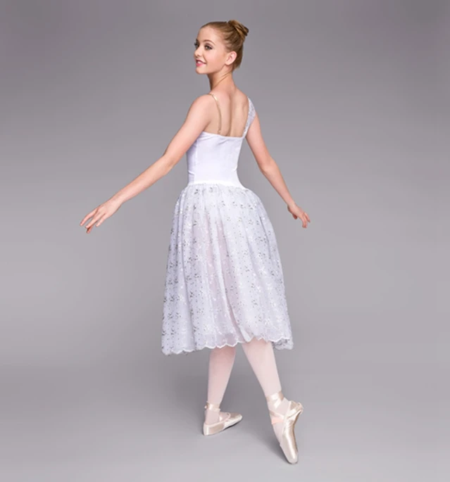 

2018 New Girl Professional Ballet Dance White Dress Stage Clothing