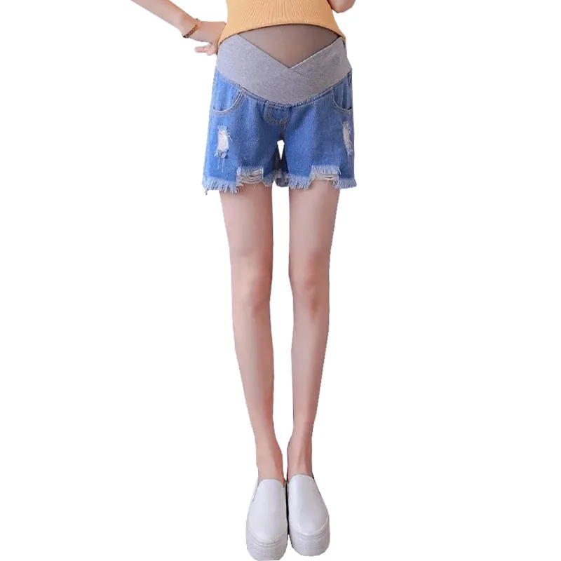 Шорты для беременных с низкой талией Одежда джинсовые разогревающие штаны шорты