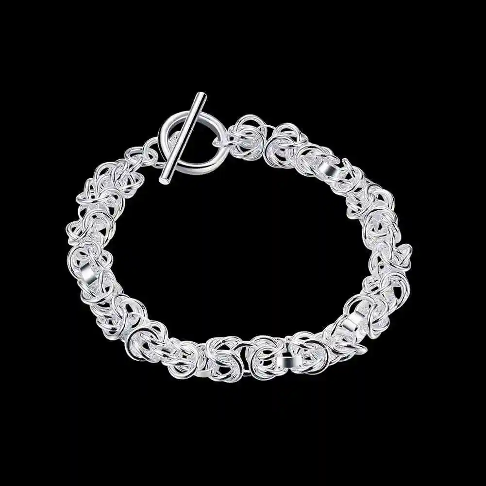 KITEAL 2017 925 марка серебряный цвет pulseras для женщин 6 мм 20 см цепь костяная pulseira masculina