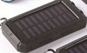 Black Vogek солнечное зарядное устройство, водонепроницаемый внешний аккумулятор на солнечной батарее 20000 мА/ч, светодиодный внешний аккумулятор, портативное зарядное устройство для мобильного телефона - Цвет: Black