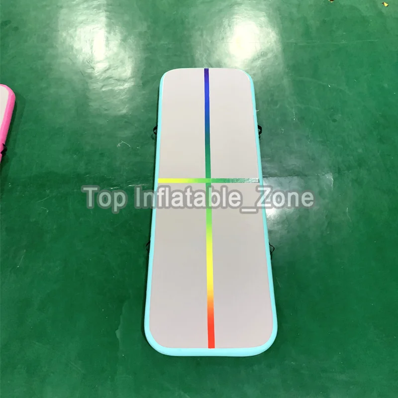 mint green rainbow 4*1*0,1 м надувной воздушный трек для продажи домашнего использования гимнастический коврик для детей и взрослых - Цвет: mint green rainbow