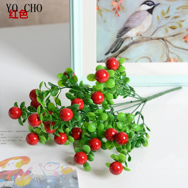 Йо Чо искусственные мини вишневые ягоды искусственный жемчуг цветок Stamen DIY