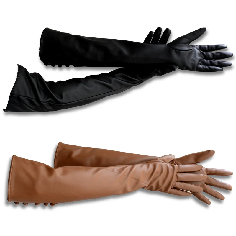 Модные женские перчатки 2019 красивые кожаные длинные для женщин модные Варежки