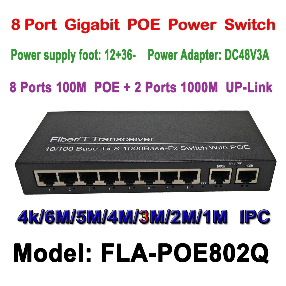 Новые 8 Порты и разъёмы коммутатор питания через Ethernet 10/100 м 100 м расстояние 130 Вт постоянного тока и 2Lan гигабитный порт IP система наблюдения ссtv сетевой видеорегистратор POE Питание адаптер POE 8CH