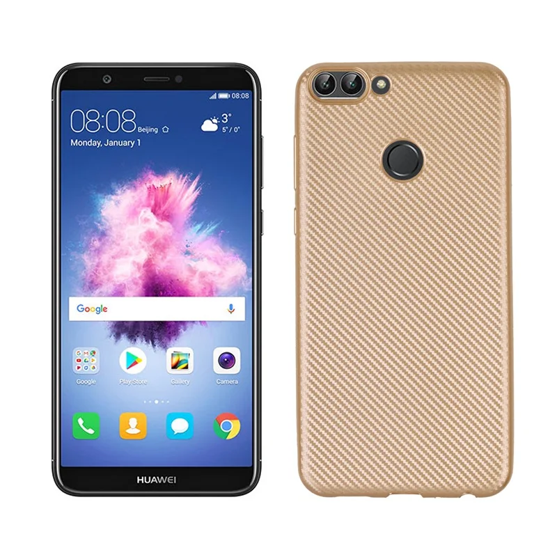 Чехол для Huawei P Smart cover из углеродного волокна пластиковый мягкий желе FIG L21 LX1 чехол