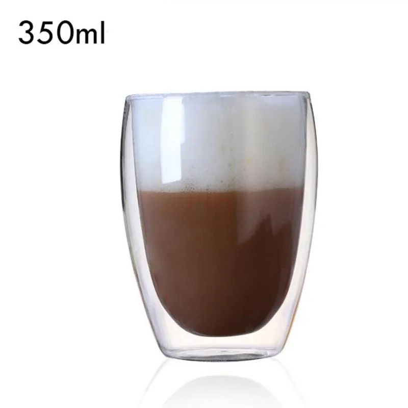 350ml Креативная двойная стеклянная кружка для кофе с молоком, чайная настенная пивная чашка ручной работы, термостойкая стеклянная кофейная чашка, высококачественные кружки - Цвет: 350ml