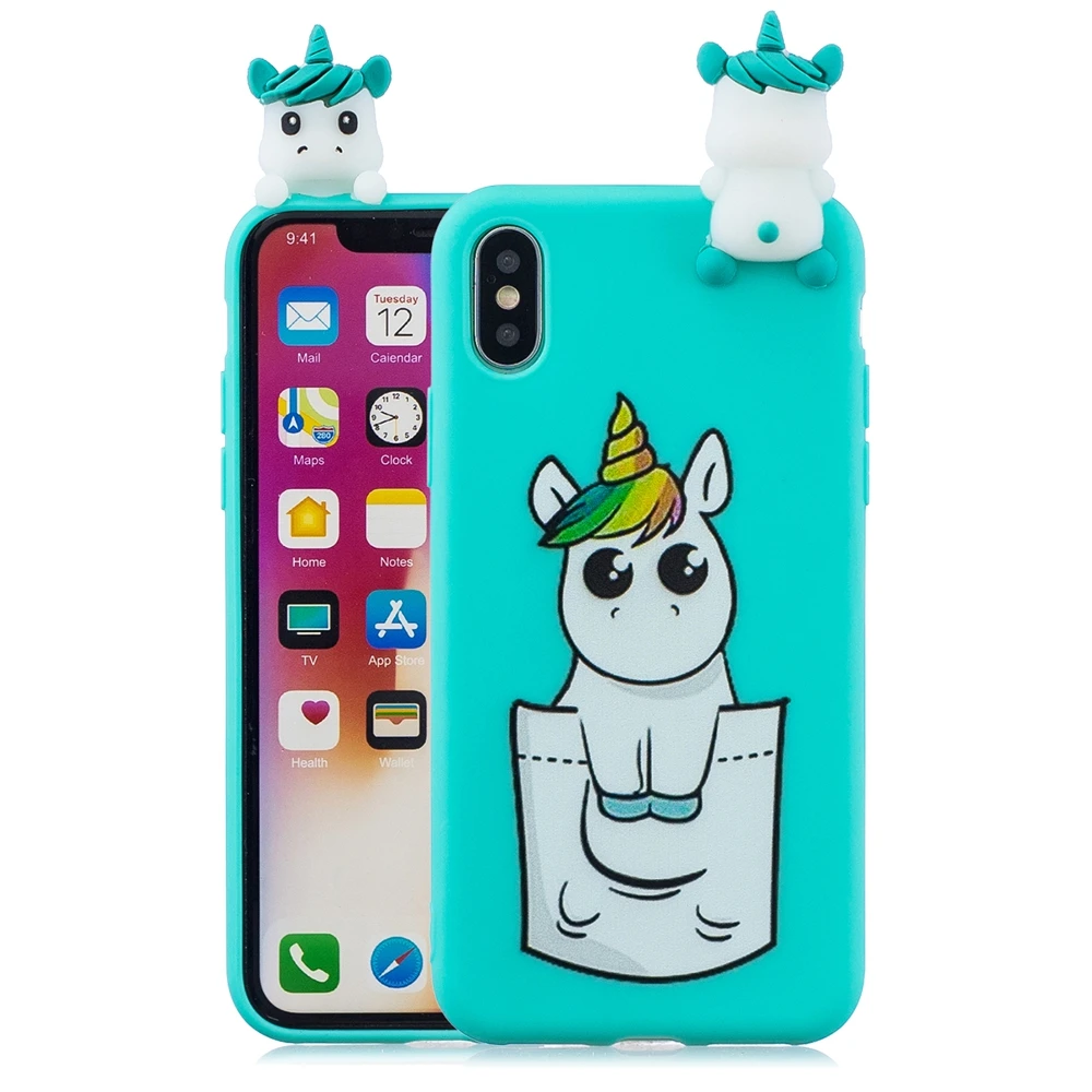 Мягкий силиконовый чехол для iPhone 5 5S SE 6 6s 7 8 Plus X 10 XS Max XR с 3D эффектом снятия стресса