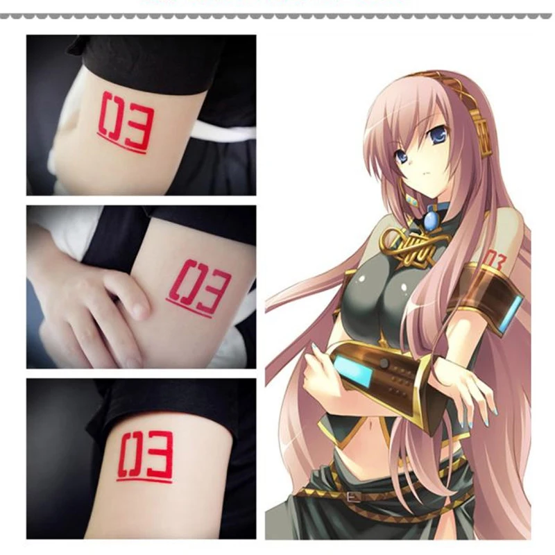 Vocaloid Megurine Luka NO 03 Косплей Анимация мультфильм логотип Татуировка наклейка XR036|stickers