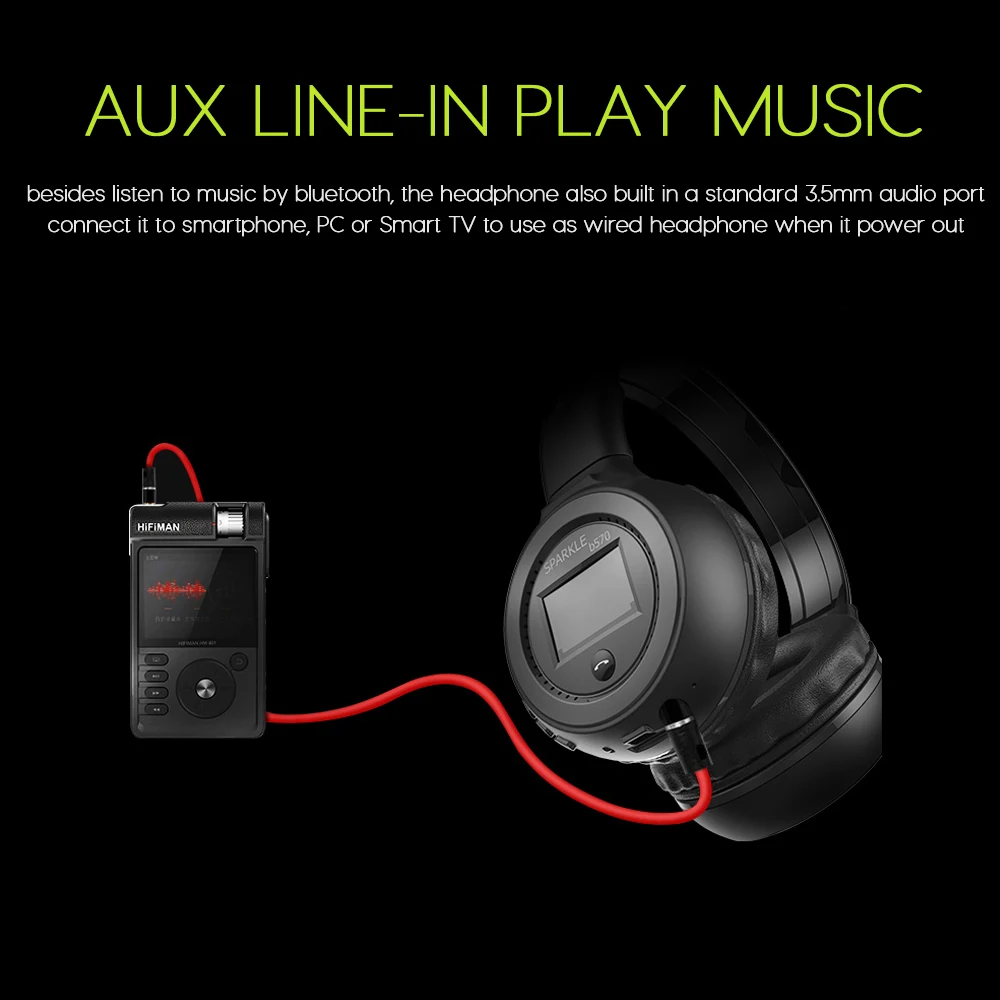 

ZEALOT B570 Stereo Bluetooth Headphone Wireless Earphone LCD Screen FM Radio TF Card MP3 Play With Microphone