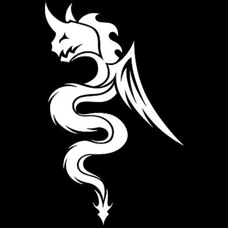 

7.4cm*12cm Cartoon Interesting Dragon Car Styling Car Sticker Vinyl Decal Black/Silver S6-2994