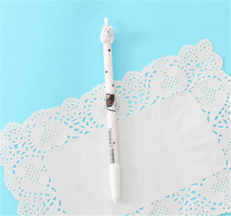white 1pcs Каваи hello kitty гелиевая ручка аниме кот Школьные офисные принадлежности стационарные милые розовые канцелярские принадлежности магазин вещь - Цвет: white 1pcs